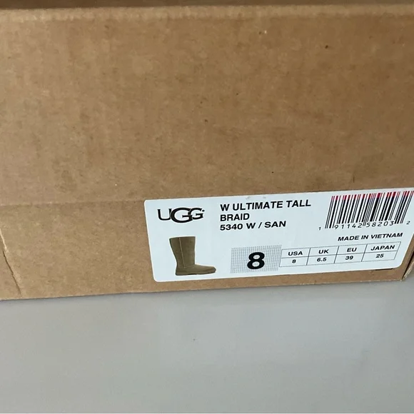 NEW IN BOX WOMENS UGG ULTIMATE TALL BRAID BOOTS SIZE 8 IN CAMEL COLOR - Picture 2 of 5